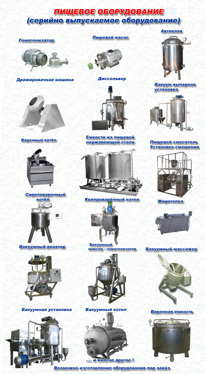 Оборудование пищевое